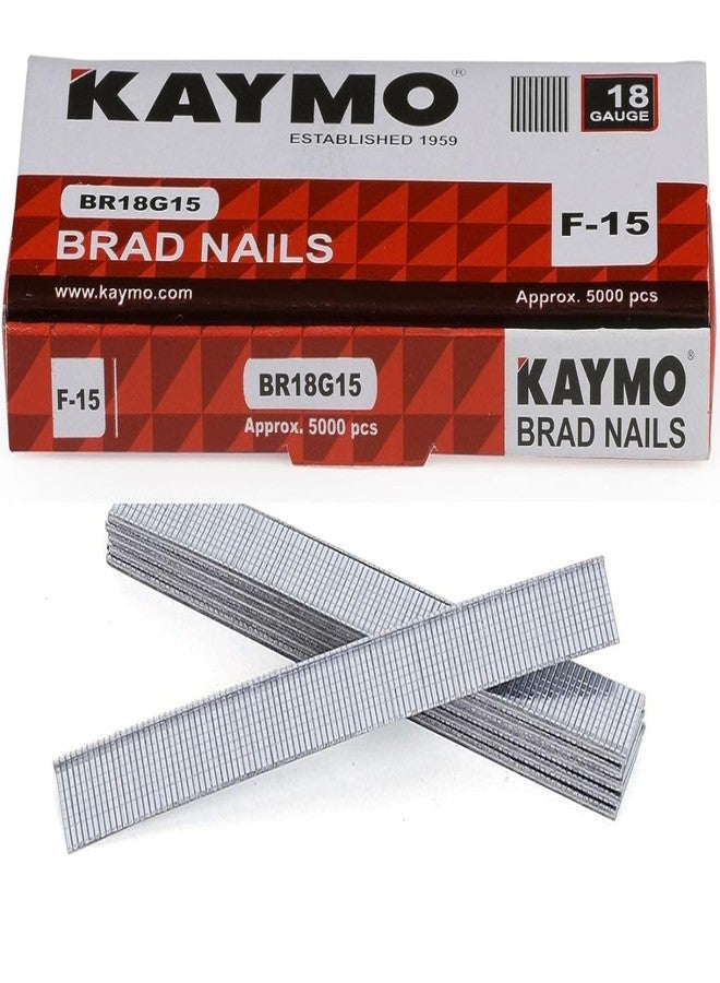 Kaymo F-Series 18G Brad Nails 15 mm - 5000 Nails | Heavy-Duty Steel Fasteners for Woodwork, Modular Kitchens, MDF, Canvas Art, Construction | High Precision | Compatible with Kaymo Brad Nailers - Image 2